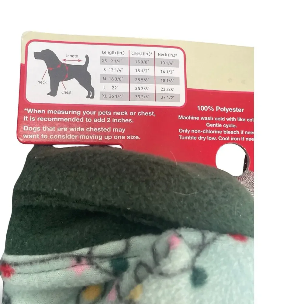 Heart to Tail Christmas Holiday Pet Dog Pajama Medium Green Fleece Beagle NWT